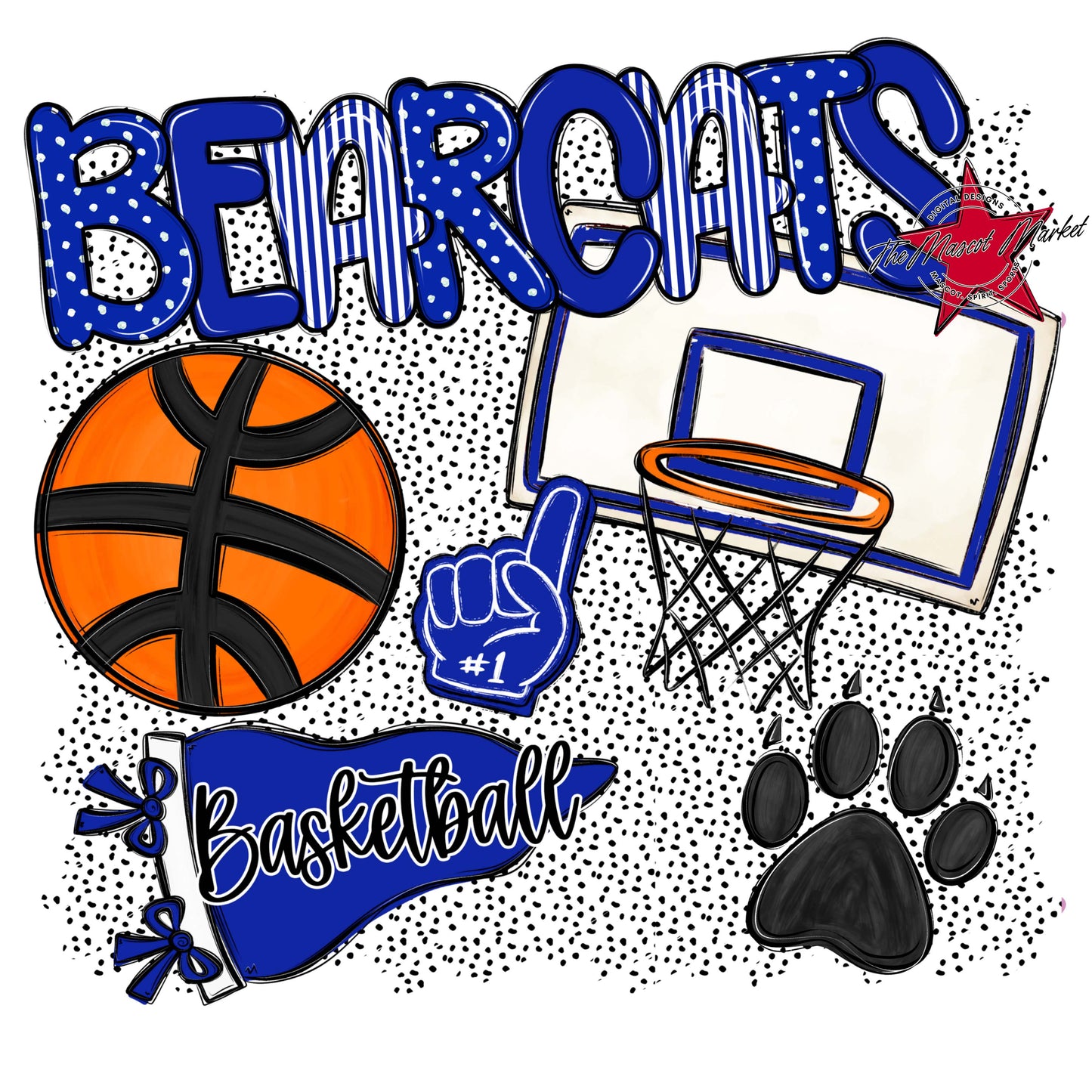 Bearcats Basketball Spirit-Royal Blue