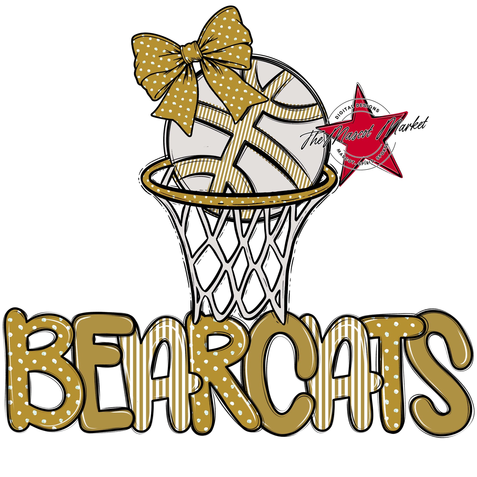 Bearcats Basketball Spirit Design-Gold