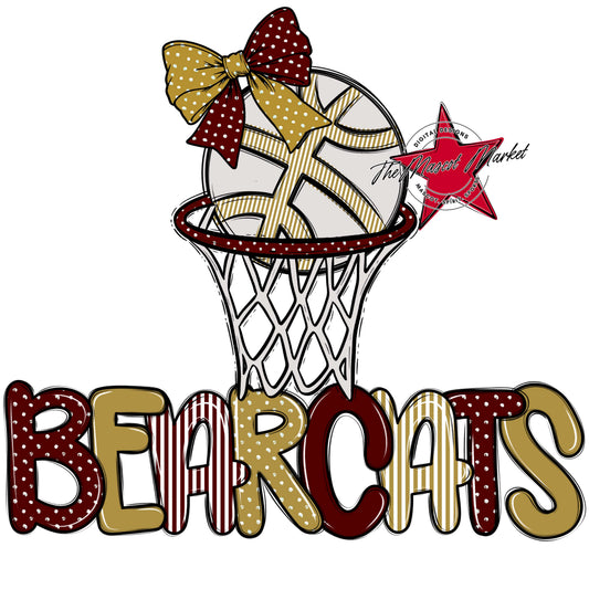 Bearcats Basketball Spirit Design-Maroon & Gold