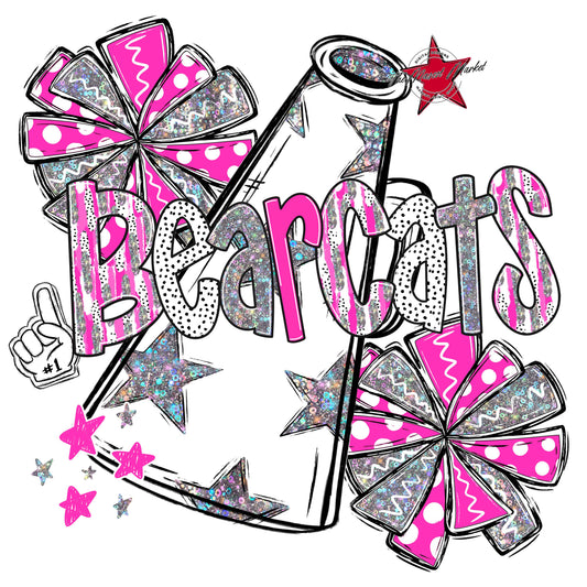 Bearcats Cheer Megaphone Scrape-Pink