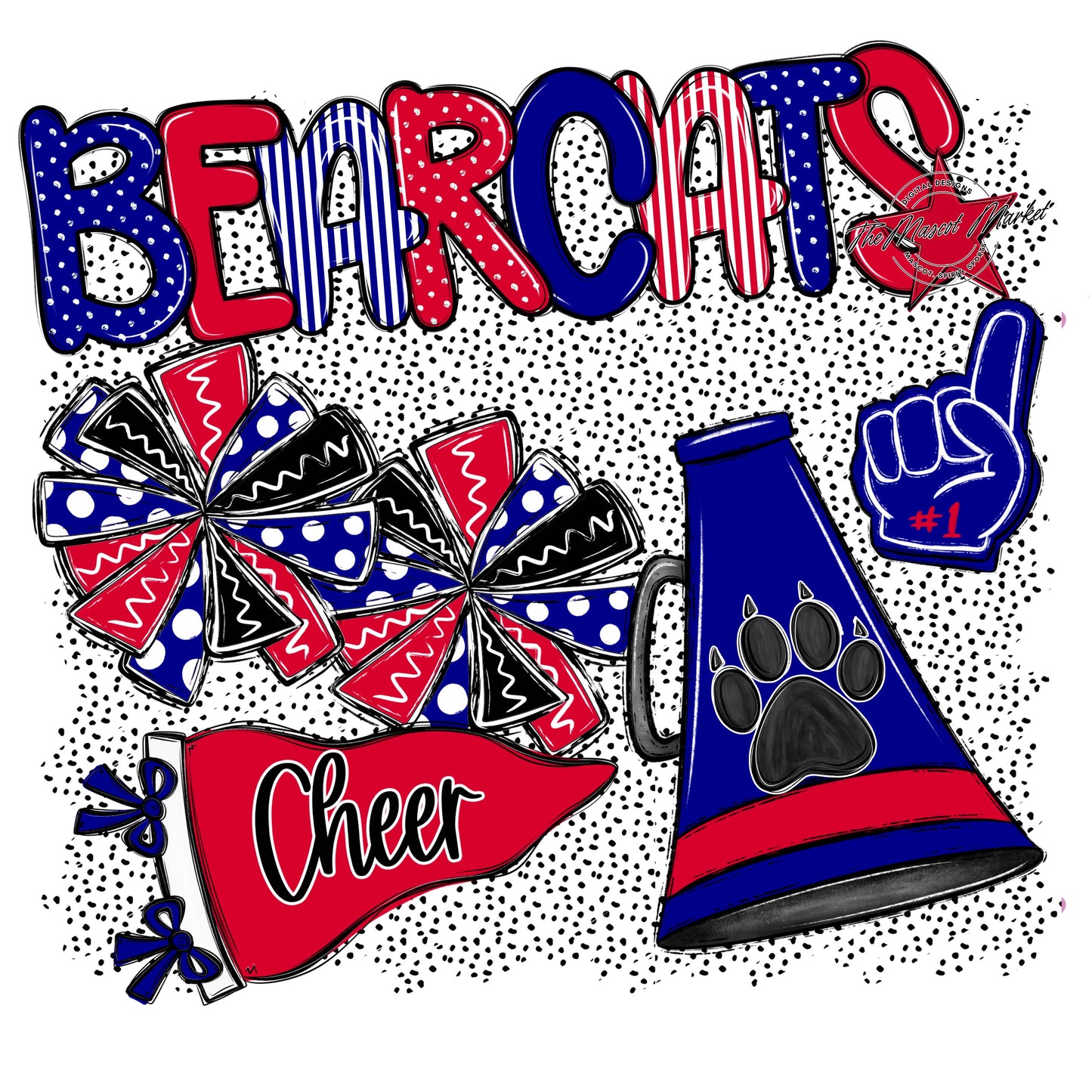 Bearcats Cheer Spirit-Blue & Red