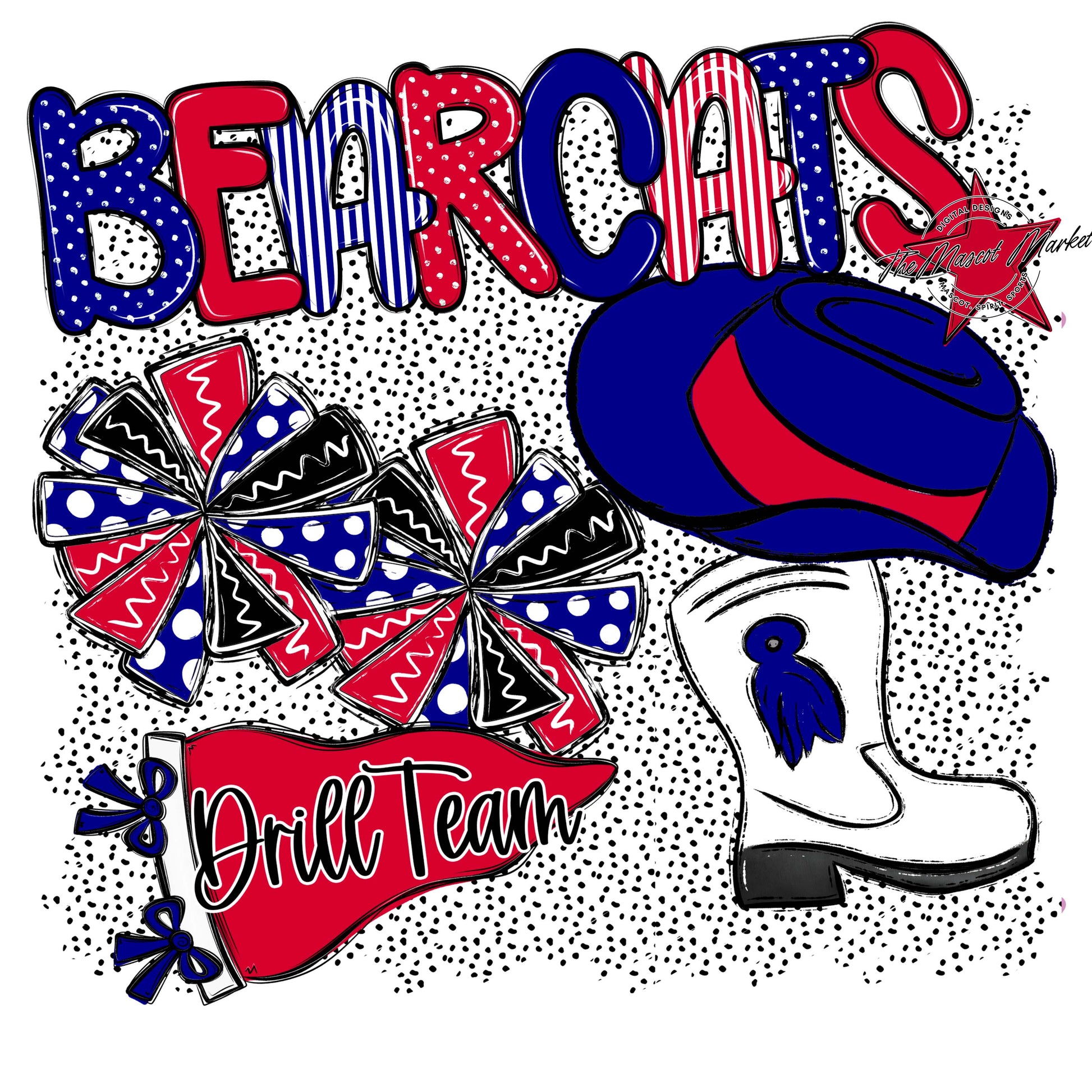 Bearcats Drillteam Spirit-Blue & Red