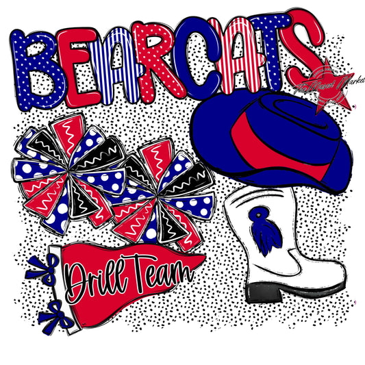 Bearcats Drillteam Spirit-Blue & Red