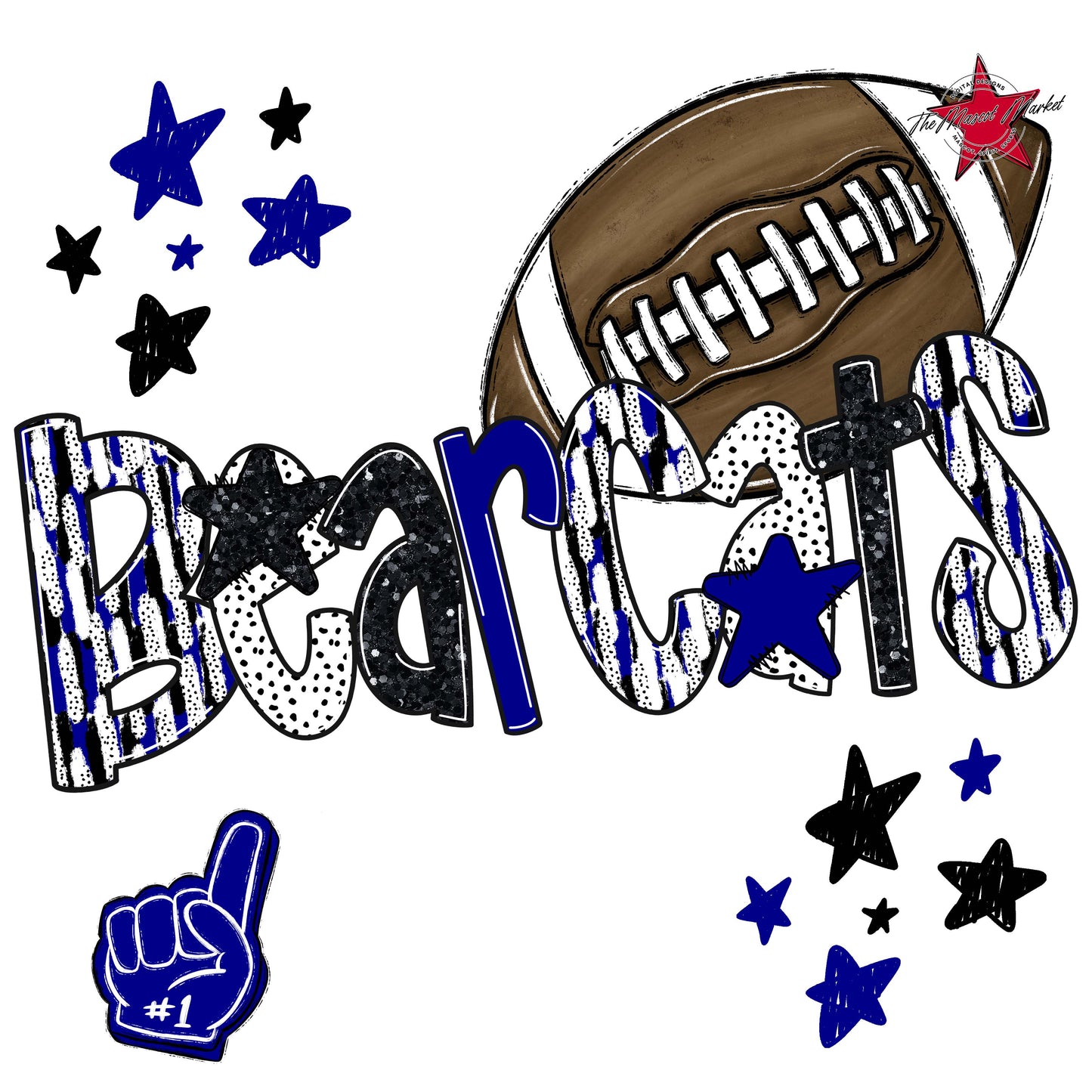 Bearcats Football Scrape-Blue