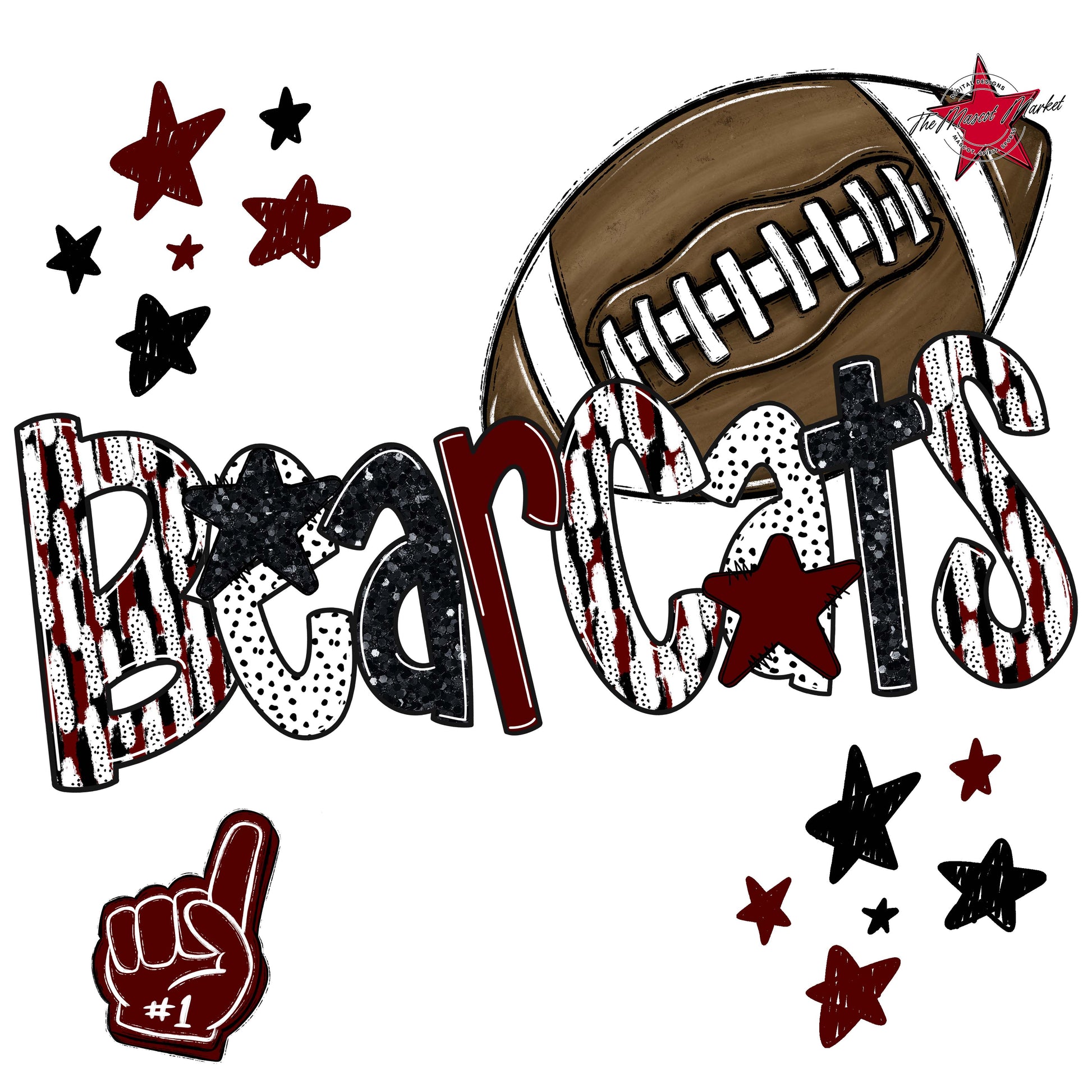 Bearcats Football Scrape-Maroon