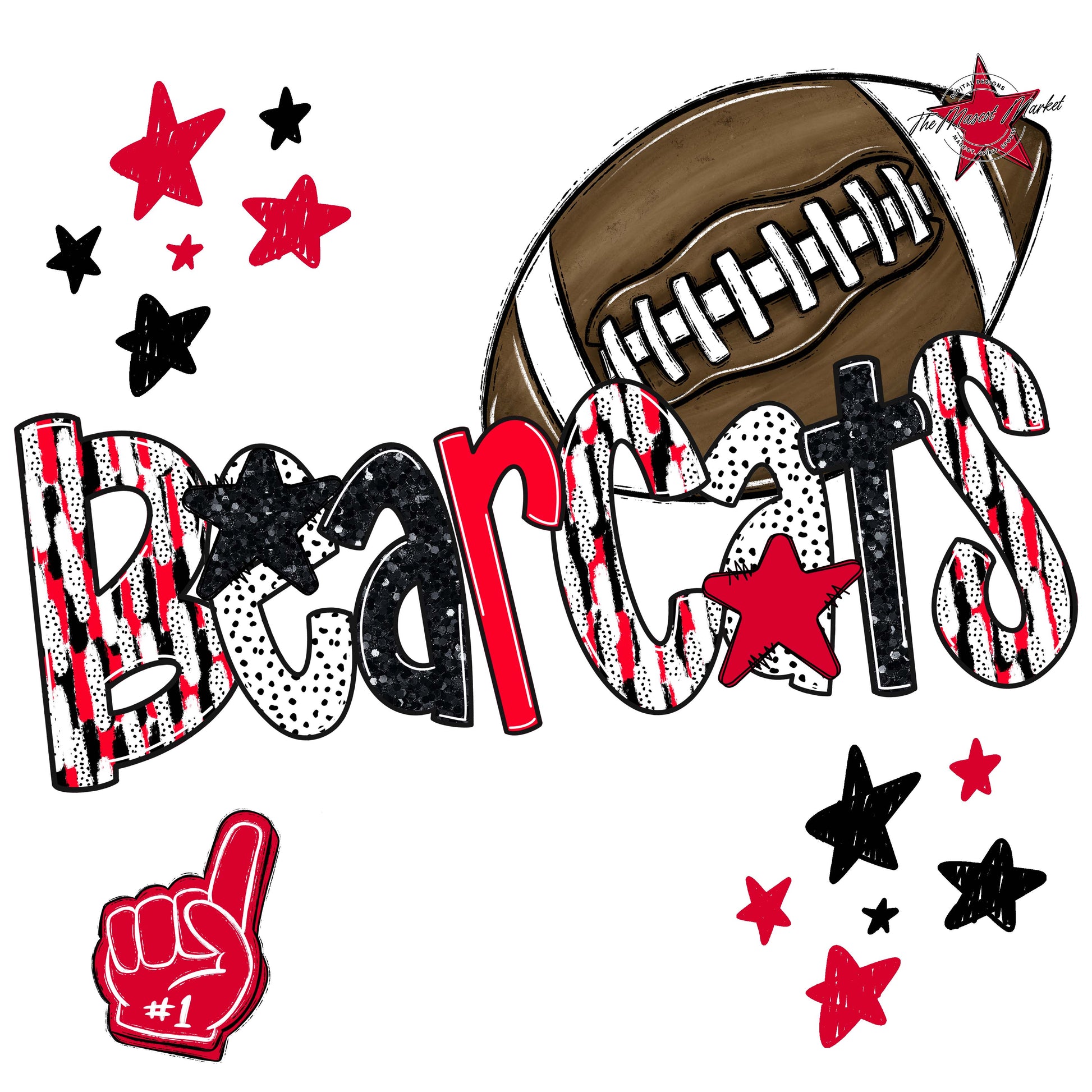 Bearcats Football Scrape-Red