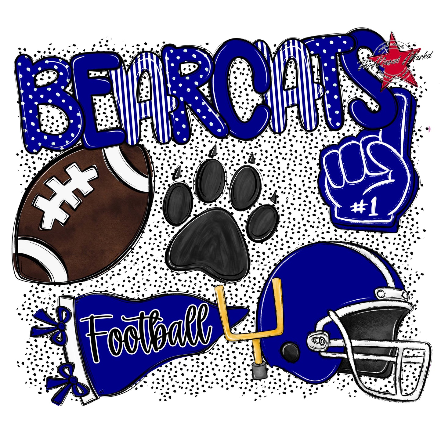 Bearcats Football Spirit-Blue