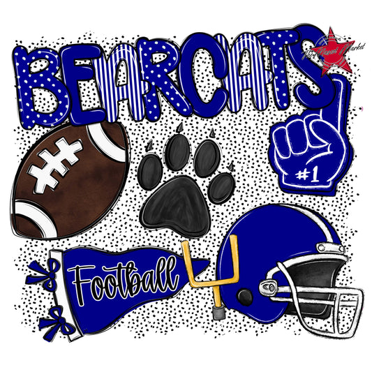Bearcats Football Spirit-Blue