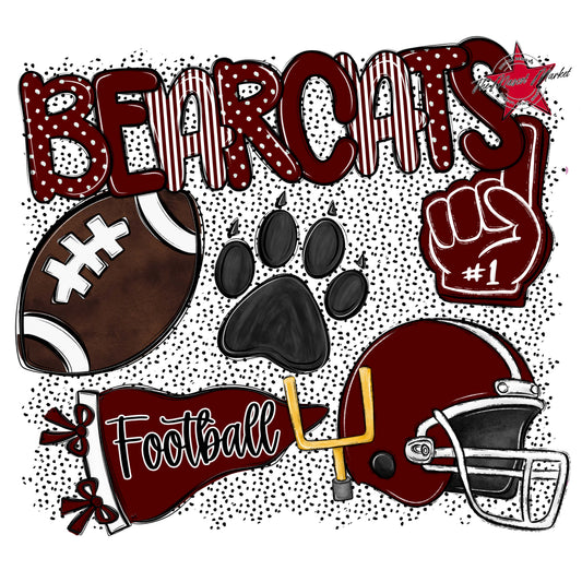 Bearcats Football Spirit-Maroon