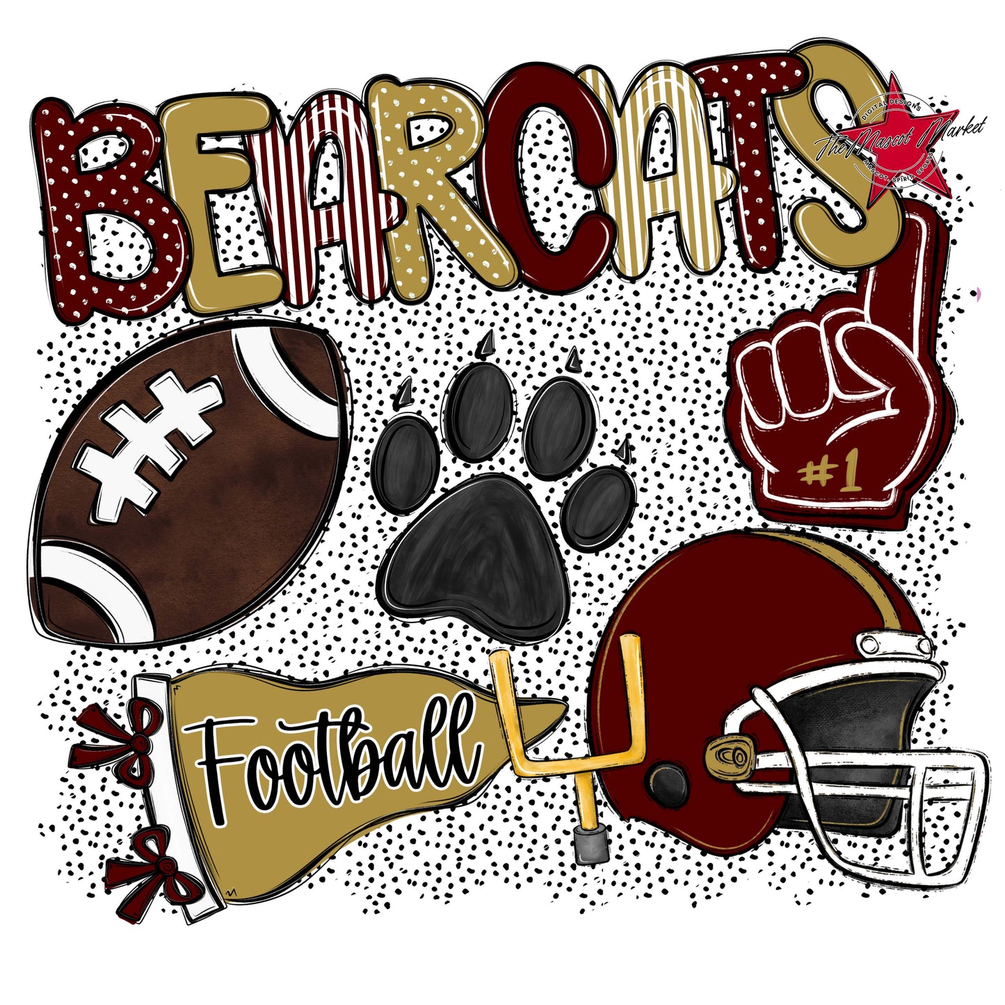 Bearcats Football Spirit-Maroon & Gold