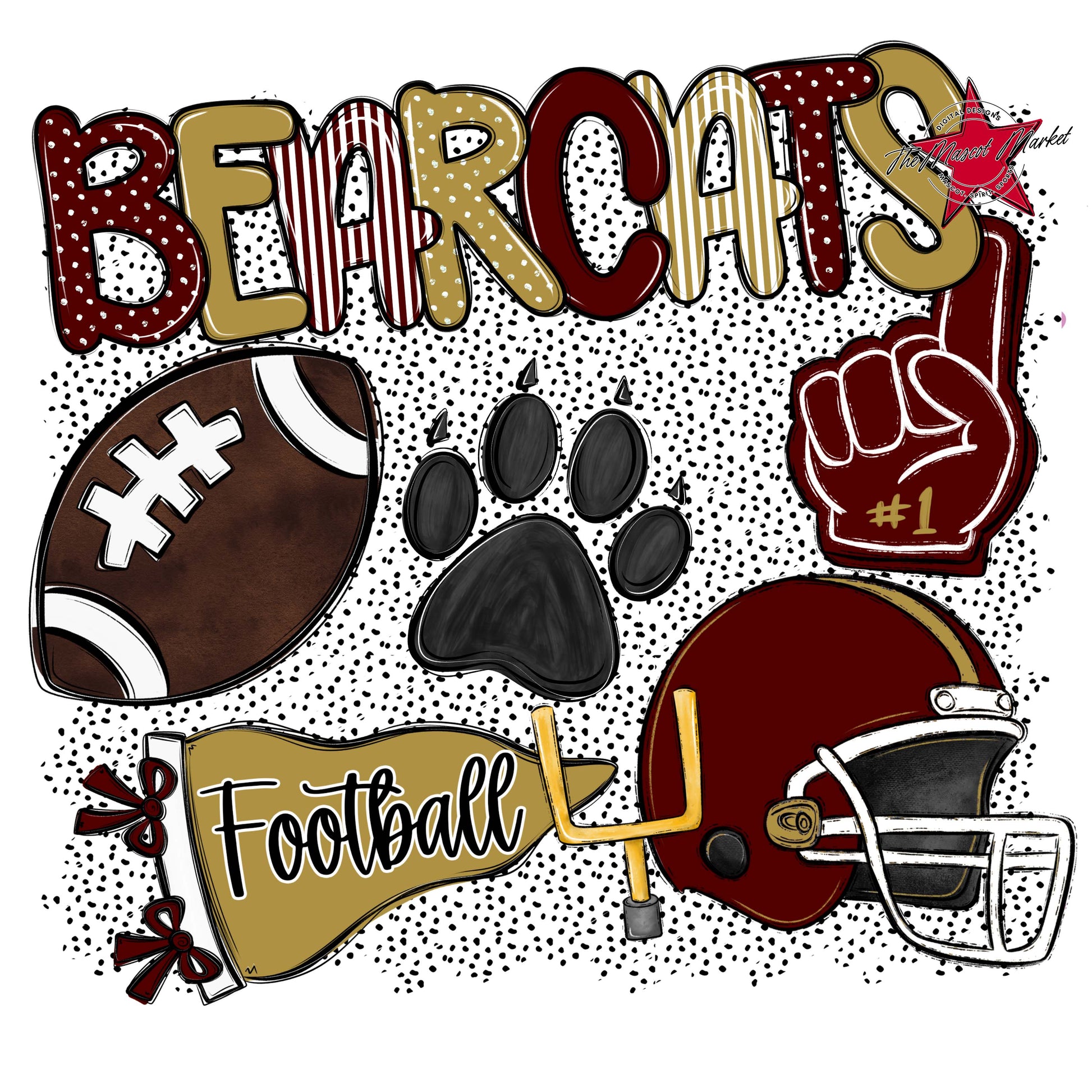 Bearcats Football Spirit-Maroon & Gold
