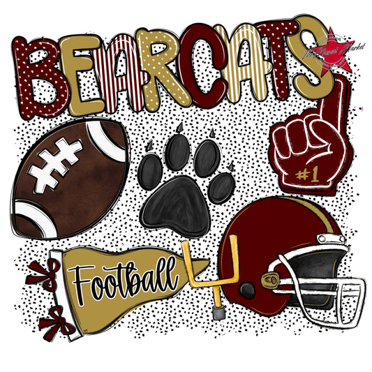 Bearcats Football Spirit-Maroon & Gold