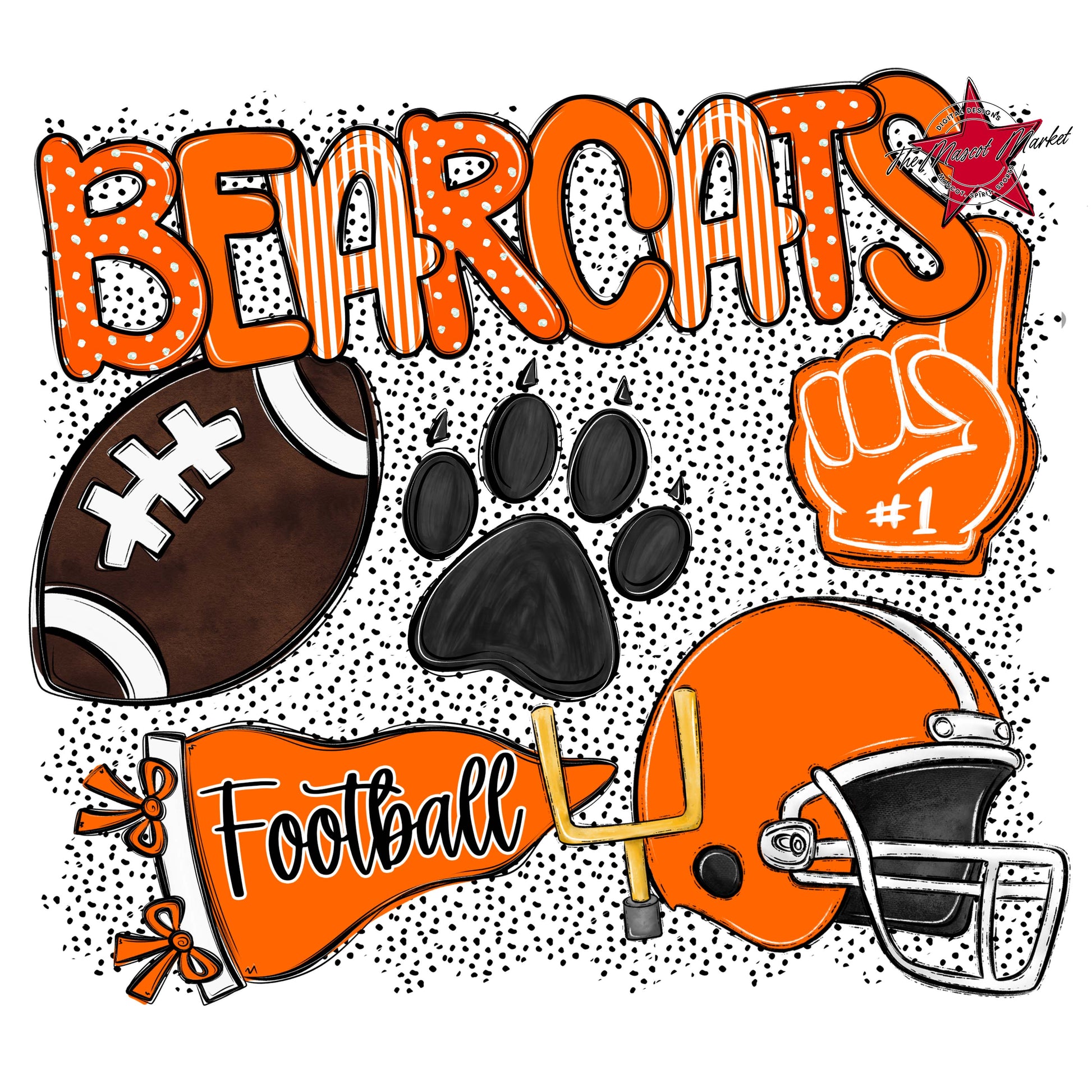 Bearcats Football Spirit-Orange