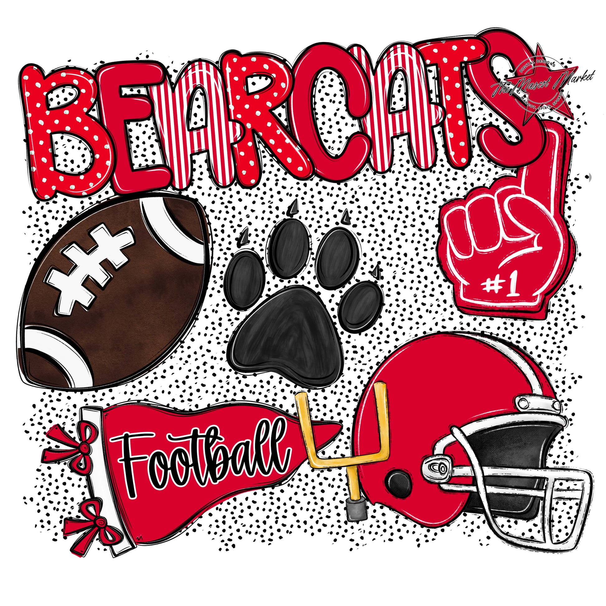 Bearcats Football Spirit-Red