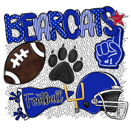 Bearcats Football Spirit-Royal Blue
