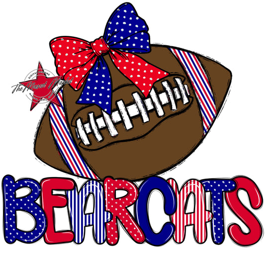 Bearcats Football Spirit Design-Blue & Red