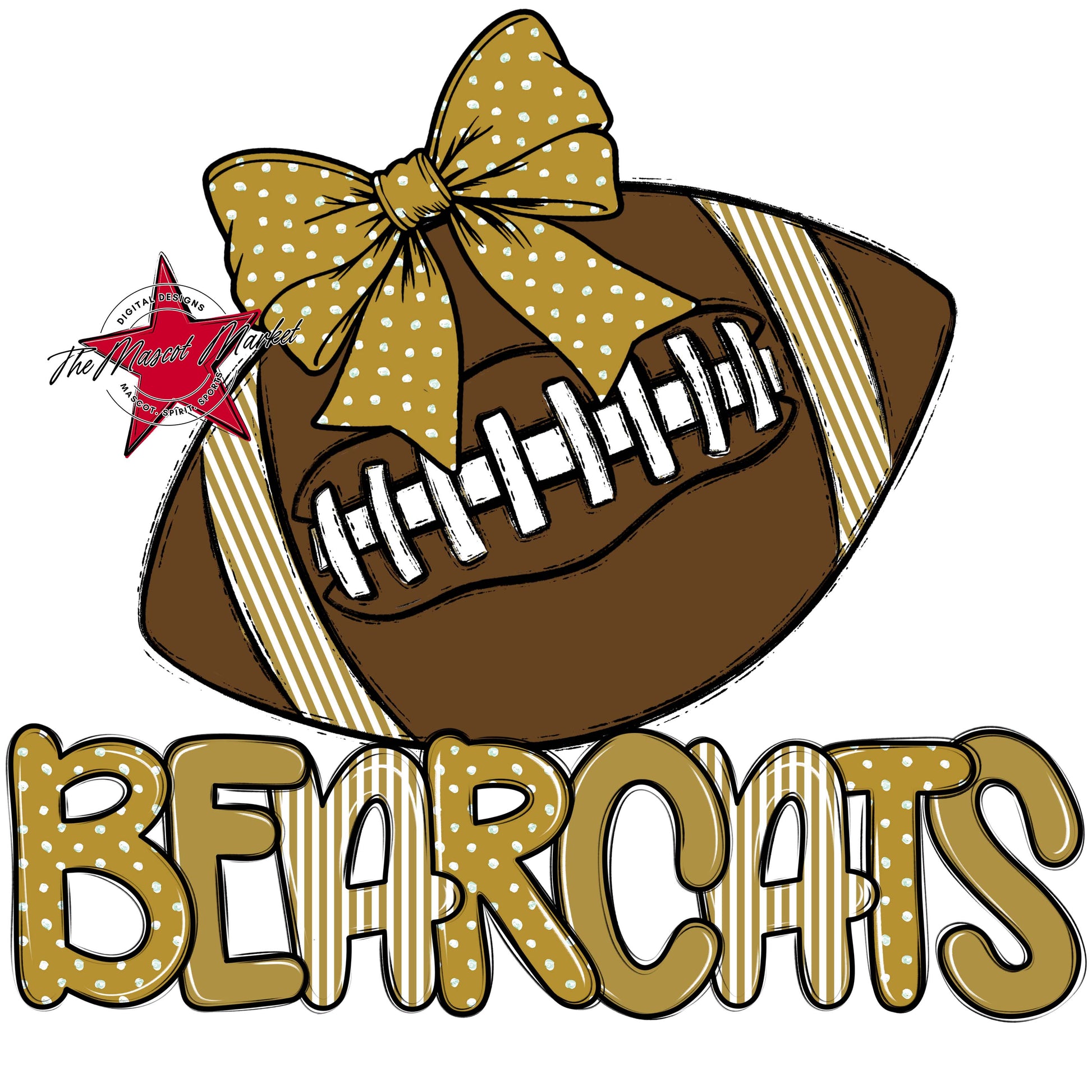 Bearcats Football Spirit Design-Gold