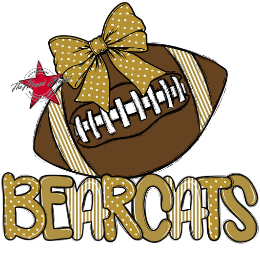 Bearcats Football Spirit Design-Gold