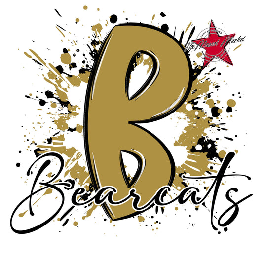 Bearcats Mascot Splatter-Gold
