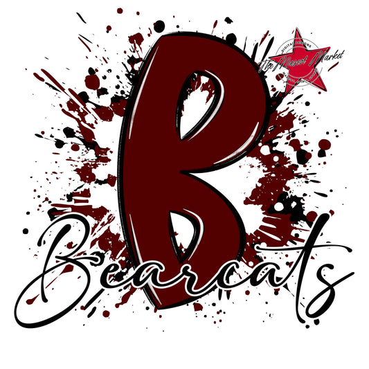 Bearcats Mascot Splatter-Maroon