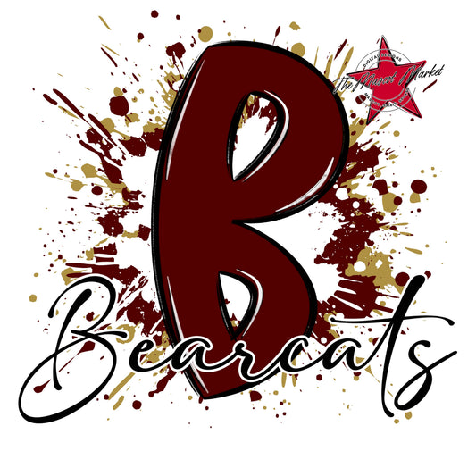 Bearcats Mascot Splatter-Maroon & Gold