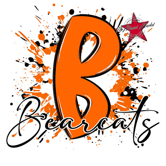 Bearcats Mascot Splatter-Orange