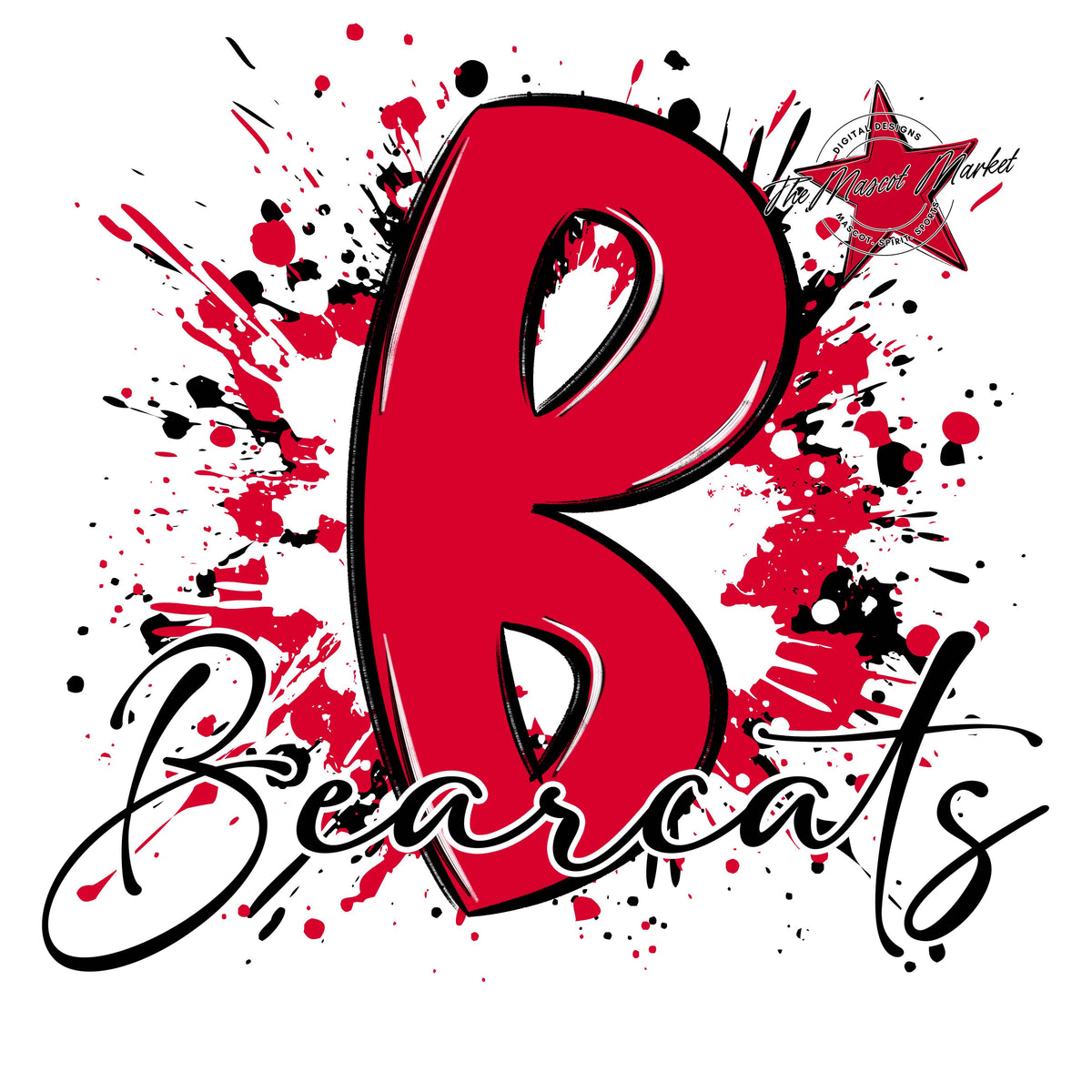 Bearcats Mascot Splatter-Red