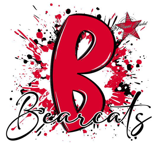 Bearcats Mascot Splatter-Red