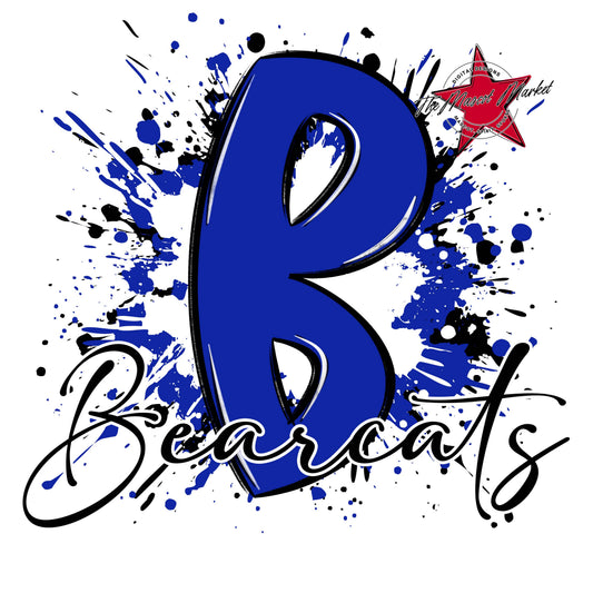 Bearcats Mascot Splatter-Royal Blue