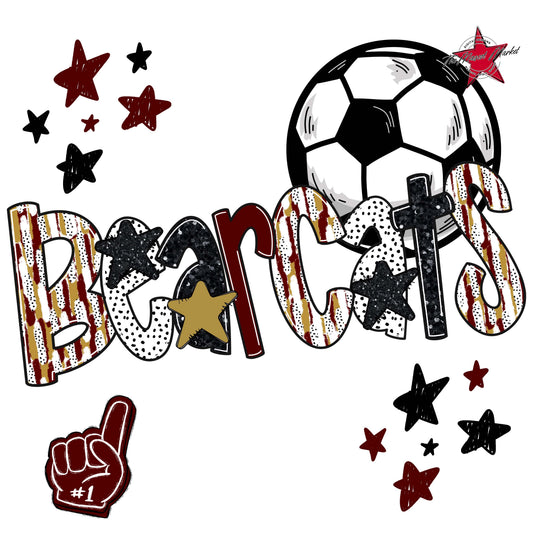 Bearcats Soccer Scrape-Maroon & Gold