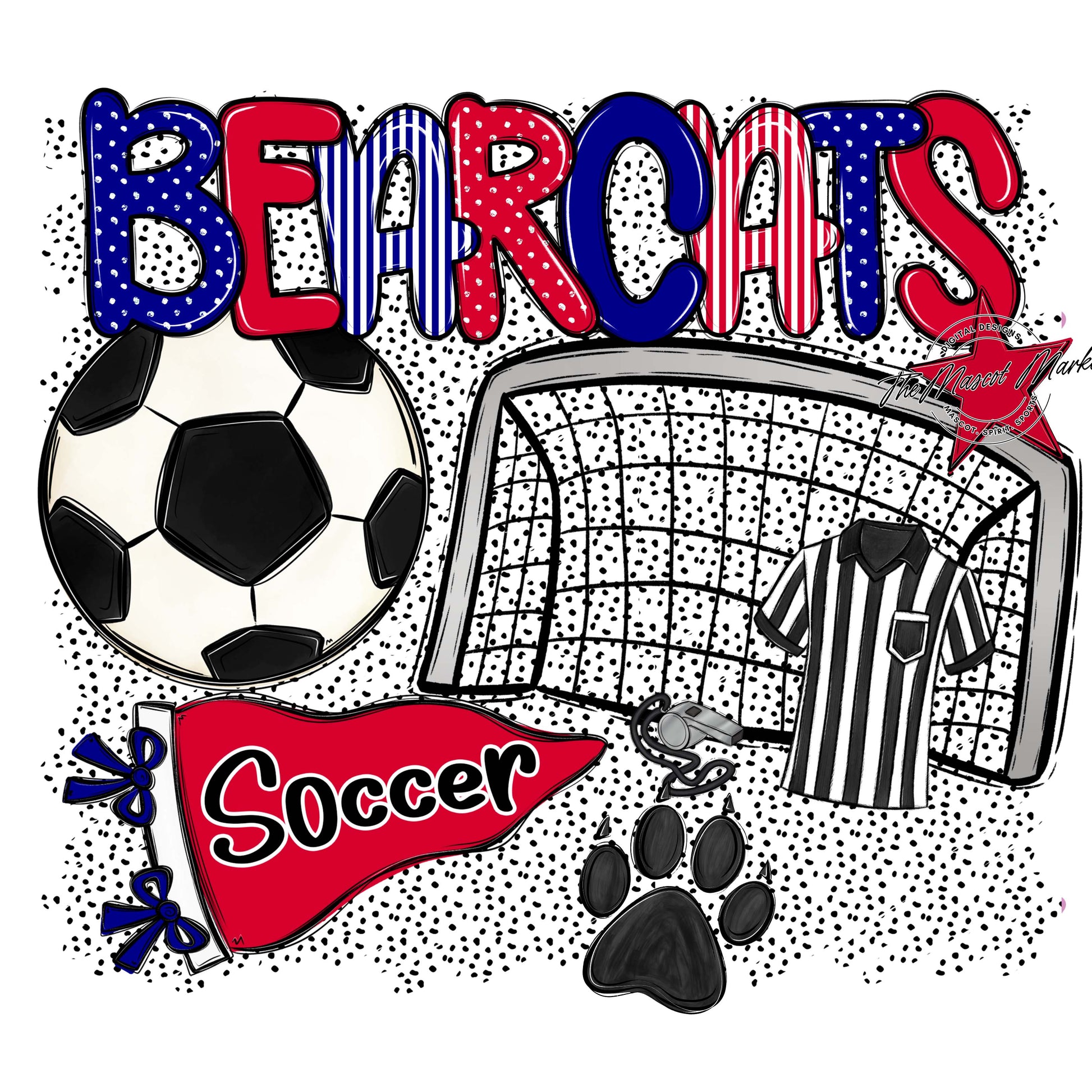Bearcats Soccer Spirit-Blue & Red