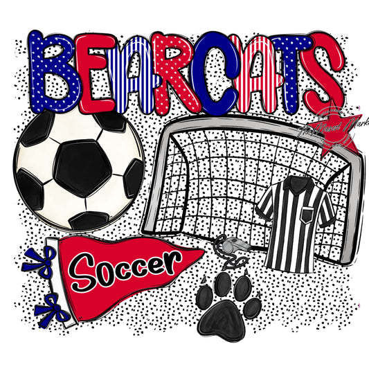 Bearcats Soccer Spirit-Blue & Red