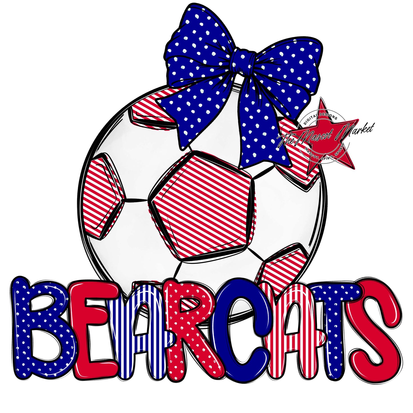 Bearcats Soccer Spirit Design-Blue & Red