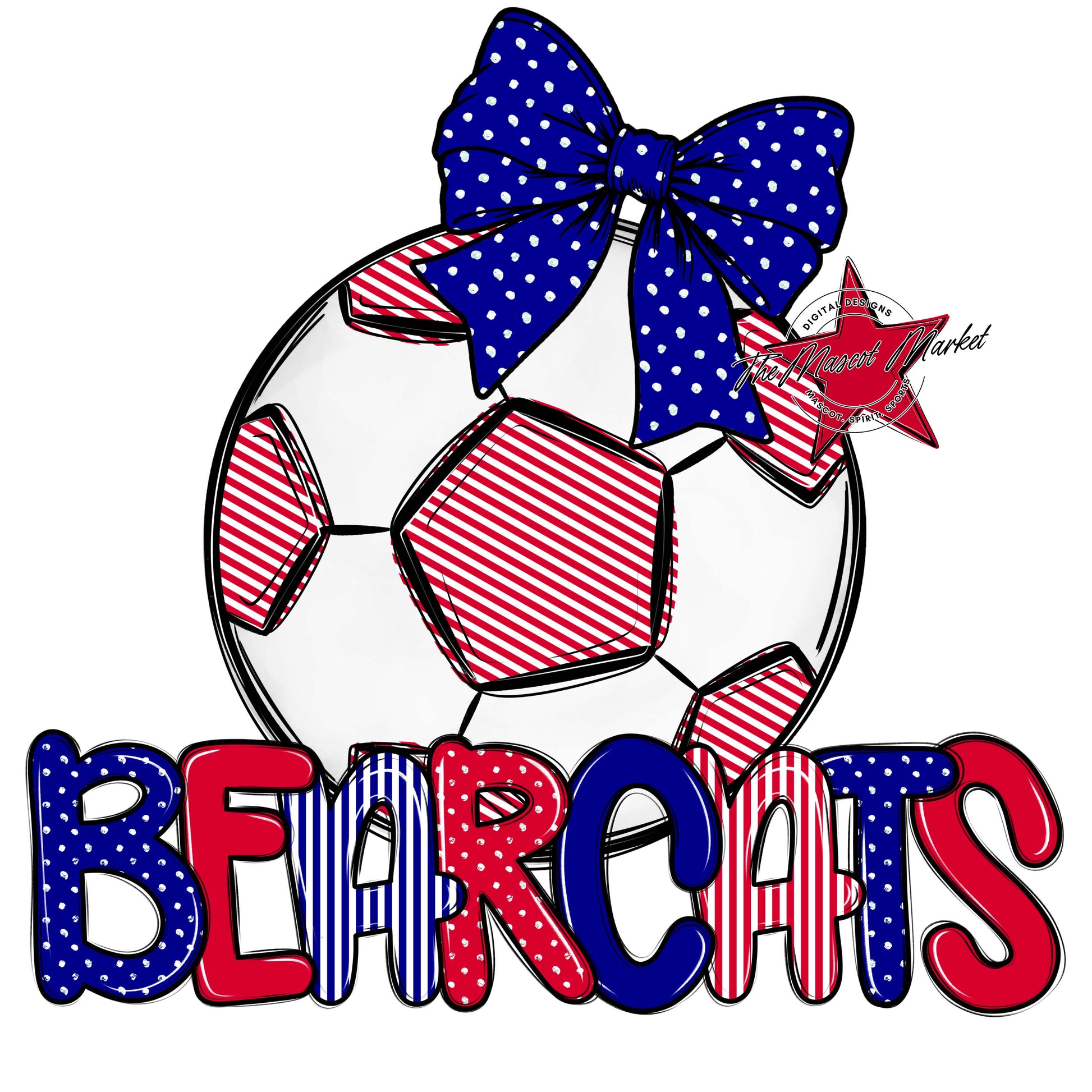 Bearcats Soccer Spirit Design-Blue & Red