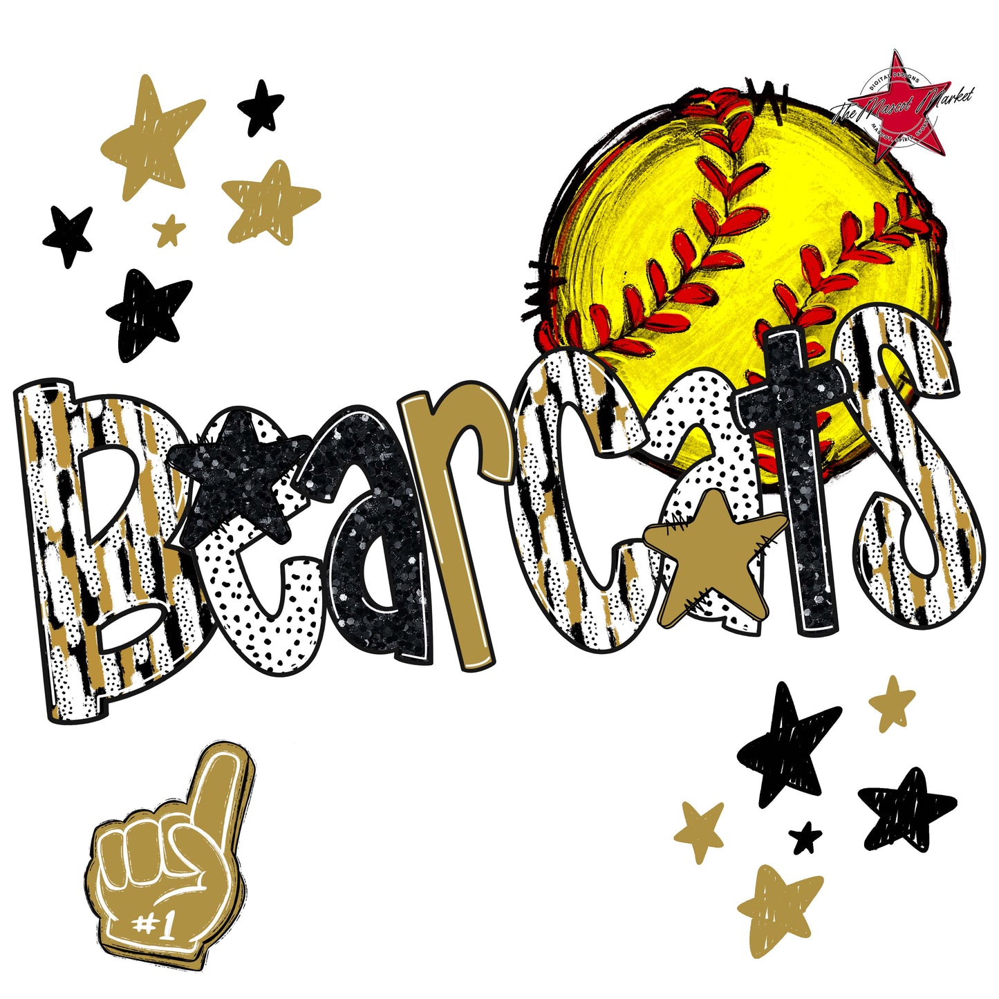 Bearcats Softball Scrape-Gold