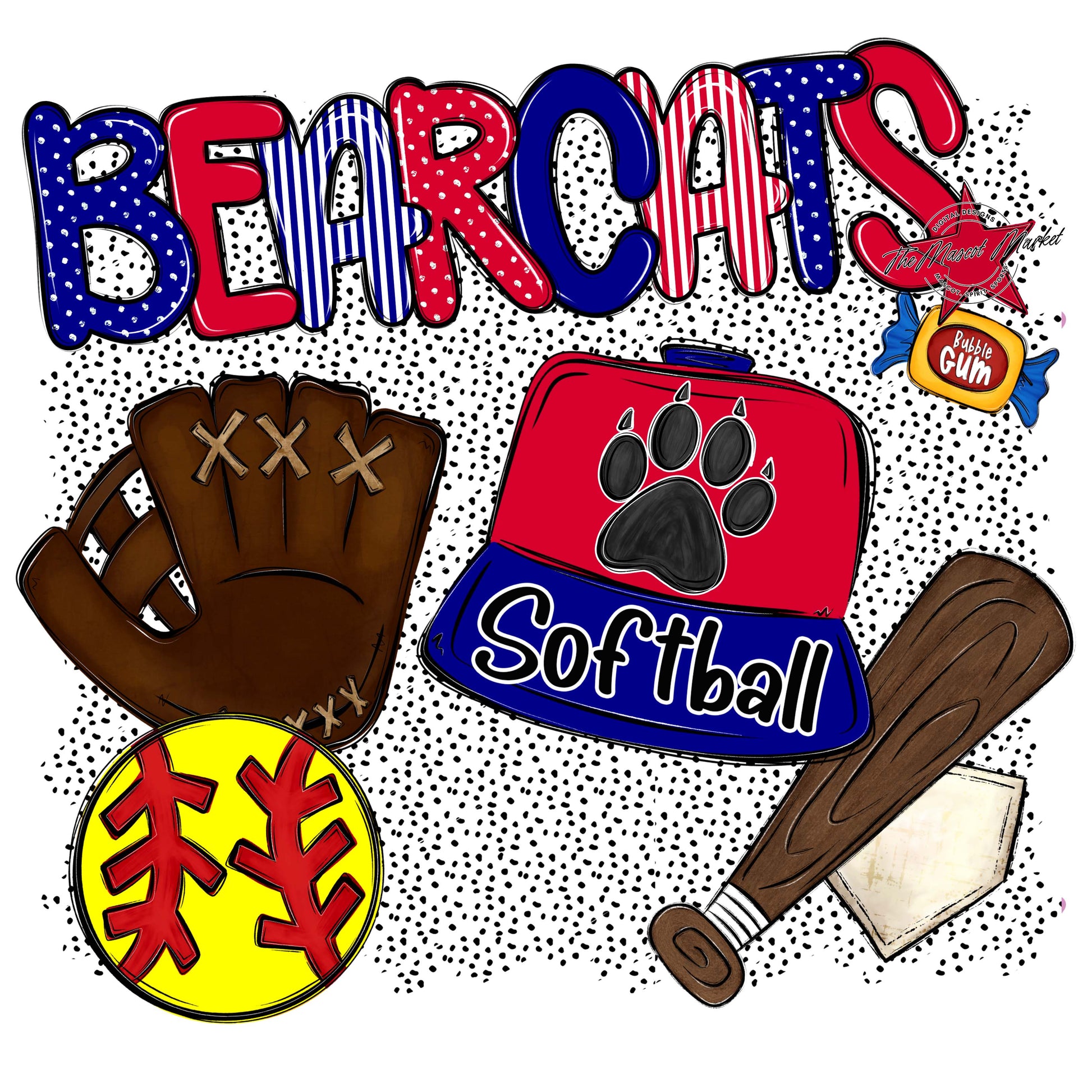 Bearcats Softball Spirit-Blue & Red