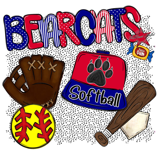 Bearcats Softball Spirit-Blue & Red