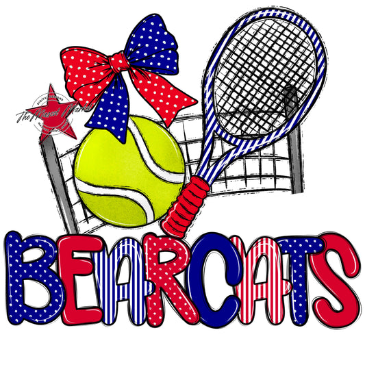 Bearcats Tennis Spirit Design-Blue & Red