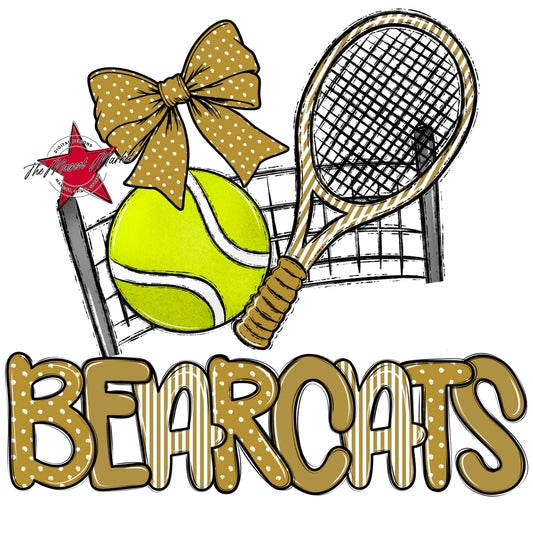 Bearcats Tennis Spirit Design-Gold