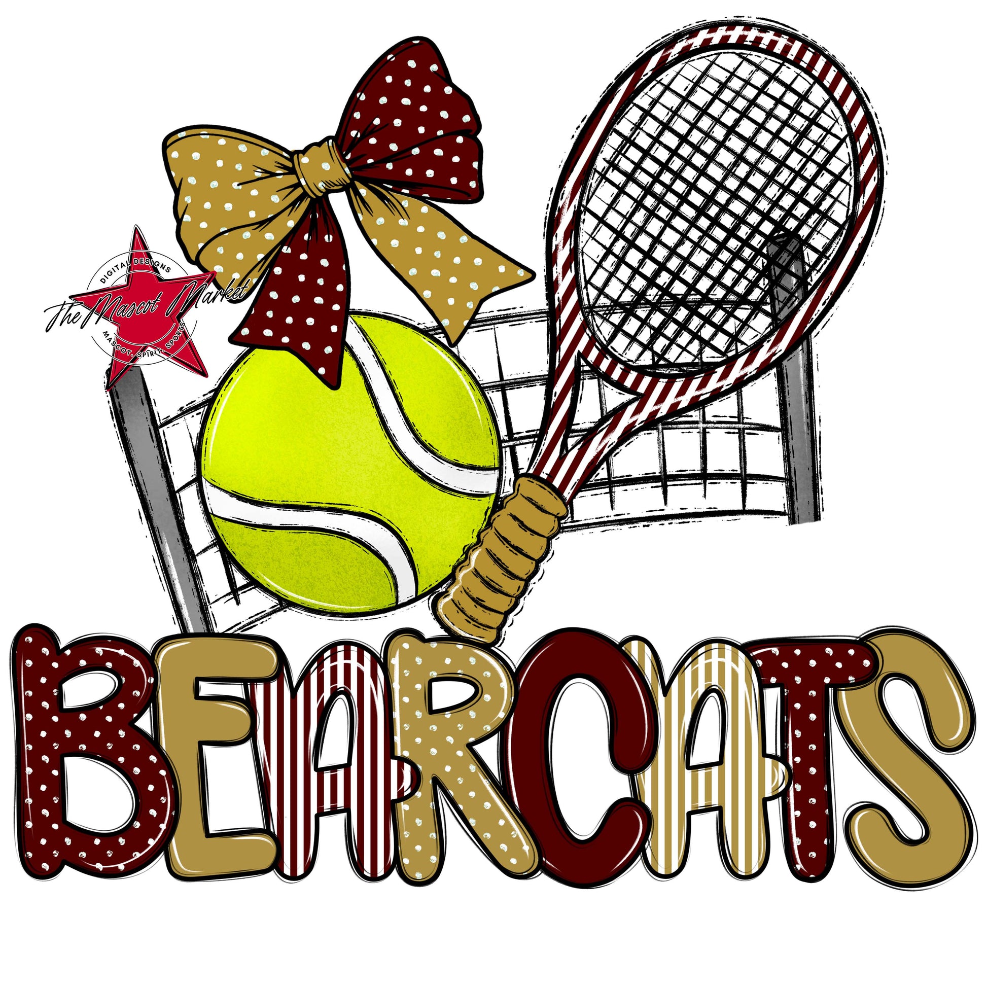 Bearcats Tennis Spirit Design-Maroon & Gold