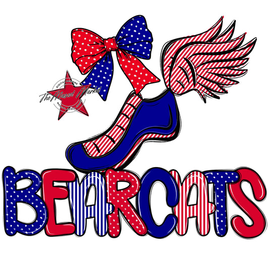 Bearcats Track Spirit Design-Blue & Red