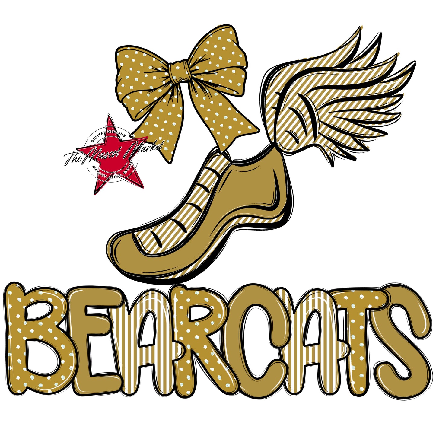 Bearcats Track Spirit Design-Gold