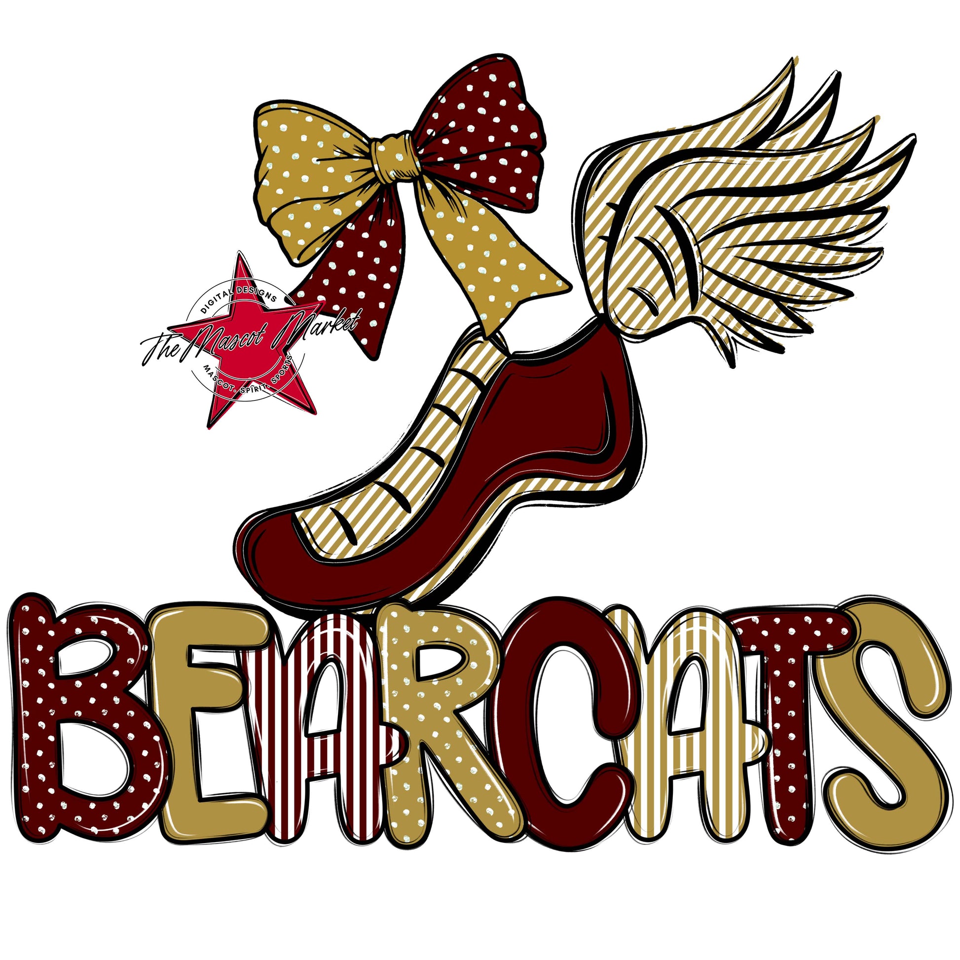 Bearcats Track Spirit Design-Maroon & Gold