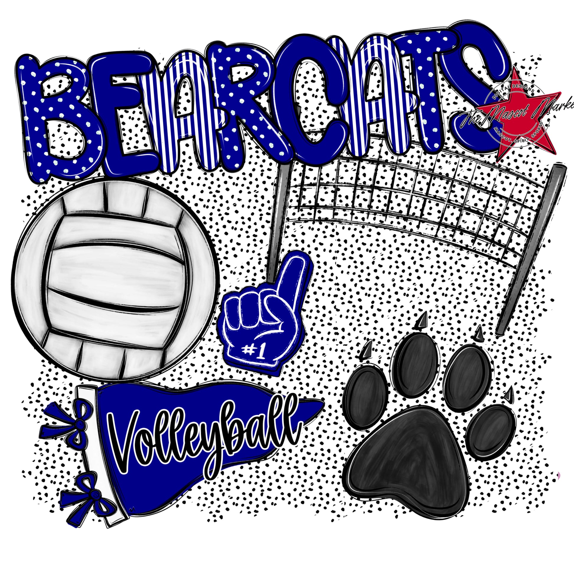 Bearcats Volleyball Spirit-Blue