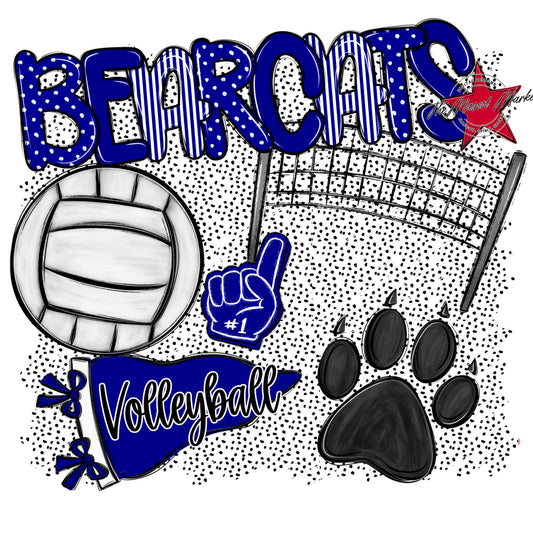 Bearcats Volleyball Spirit-Blue
