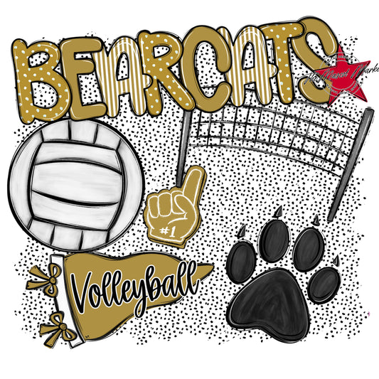 Bearcats Volleyball Spirit-Gold