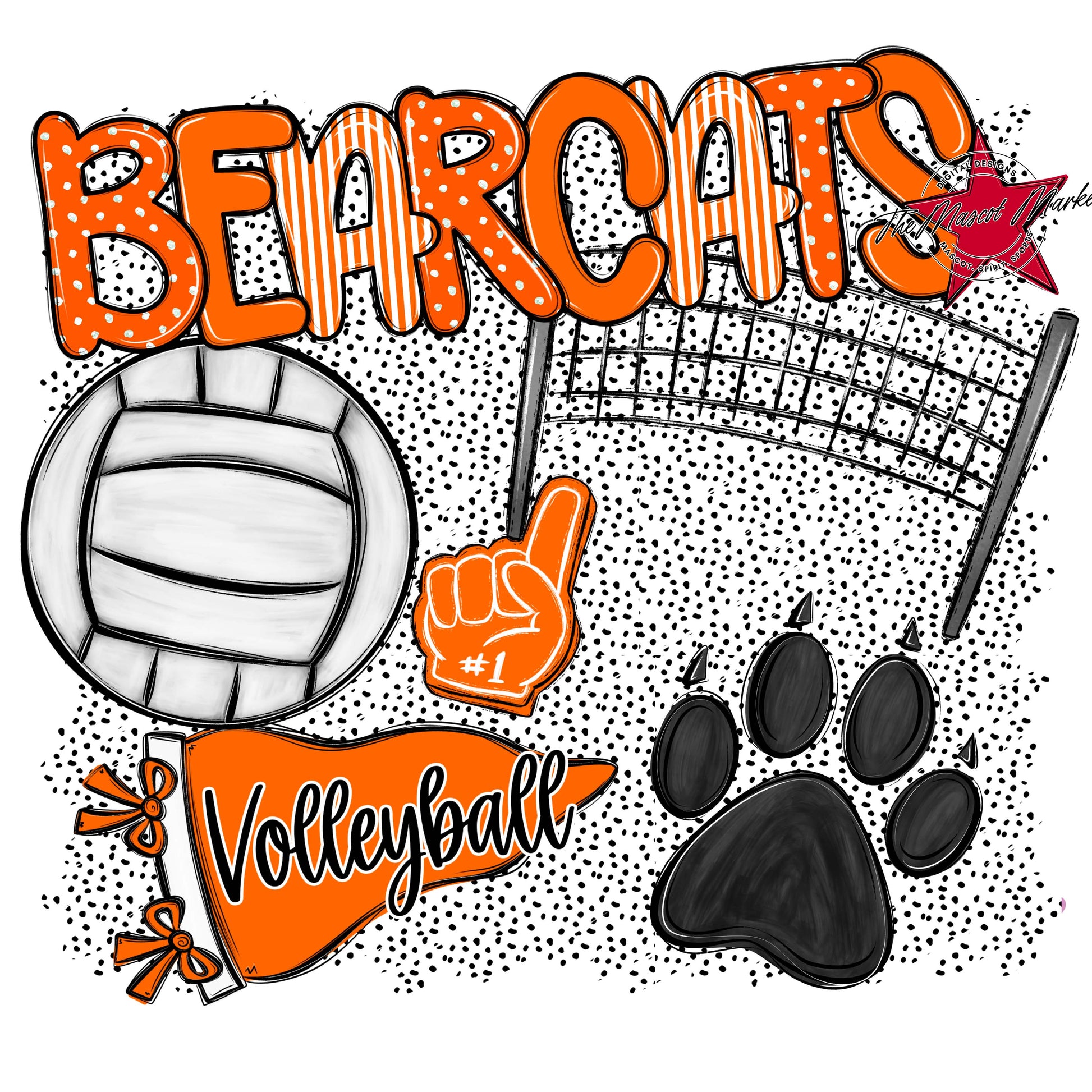Bearcats Volleyball Spirit-Orange