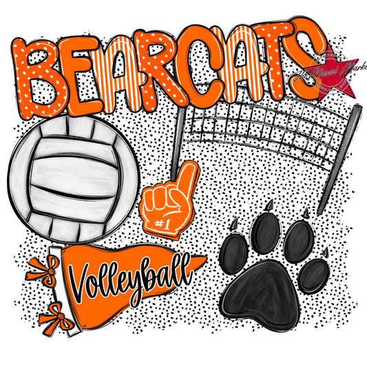 Bearcats Volleyball Spirit-Orange