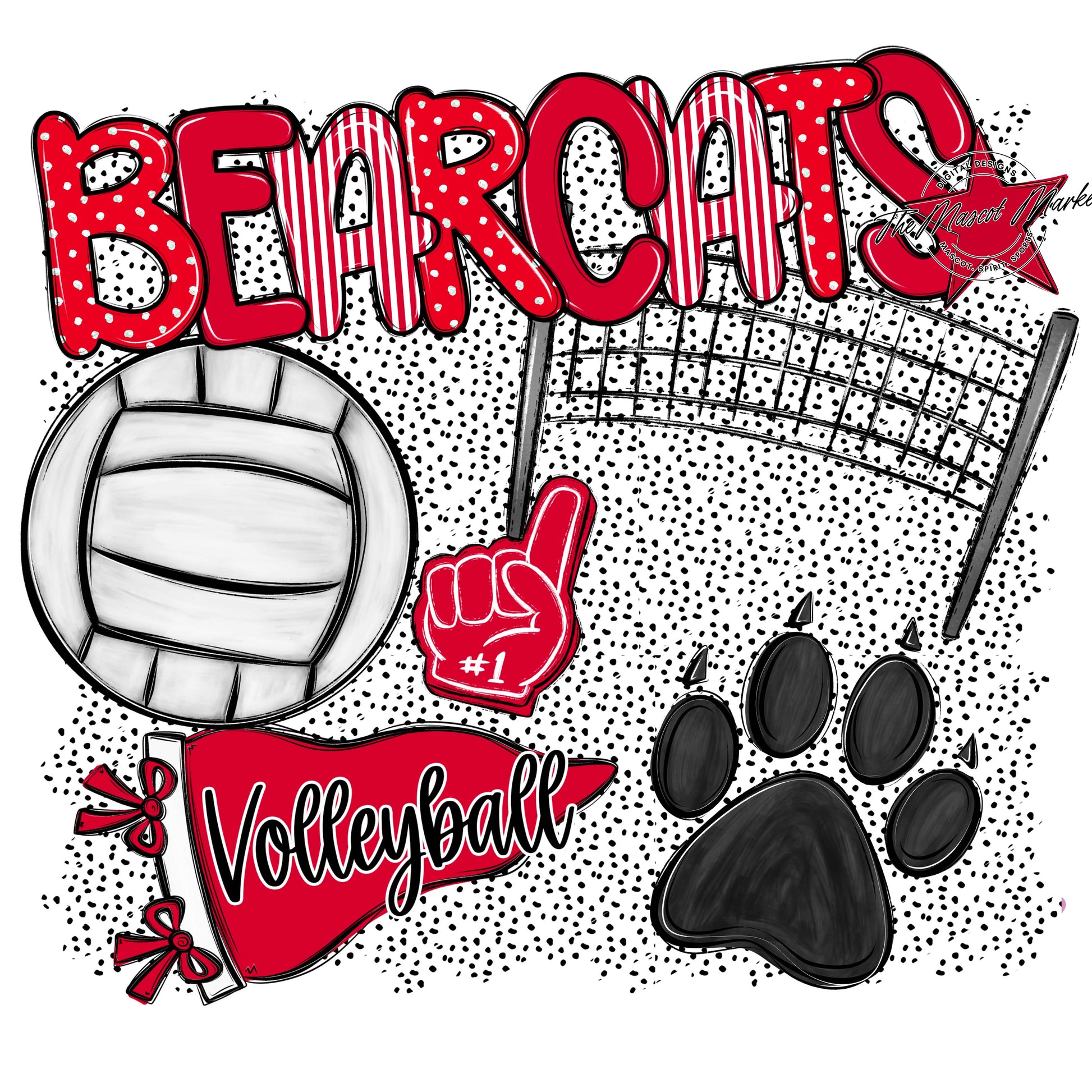 Bearcats Volleyball Spirit-Red