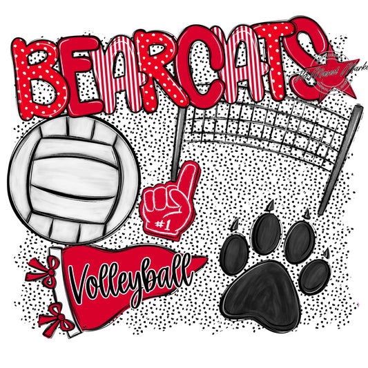 Bearcats Volleyball Spirit-Red